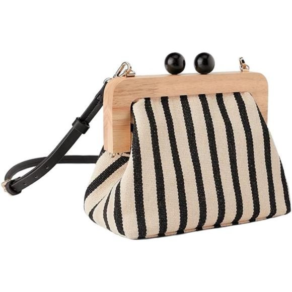 Retro Chic: Canvas ShoulderPpurse - Picture 3 of 6